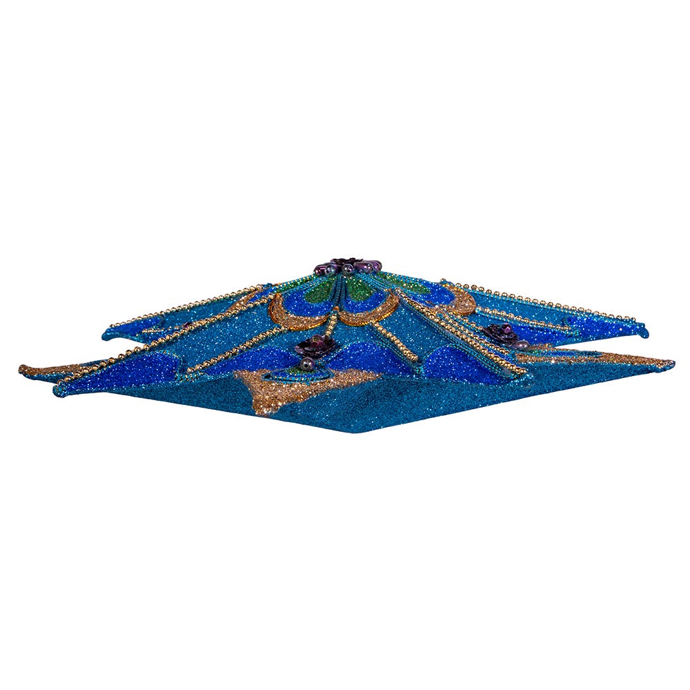Kurt Adler 16-Inch 10-Point Peacock Glitter Treetop